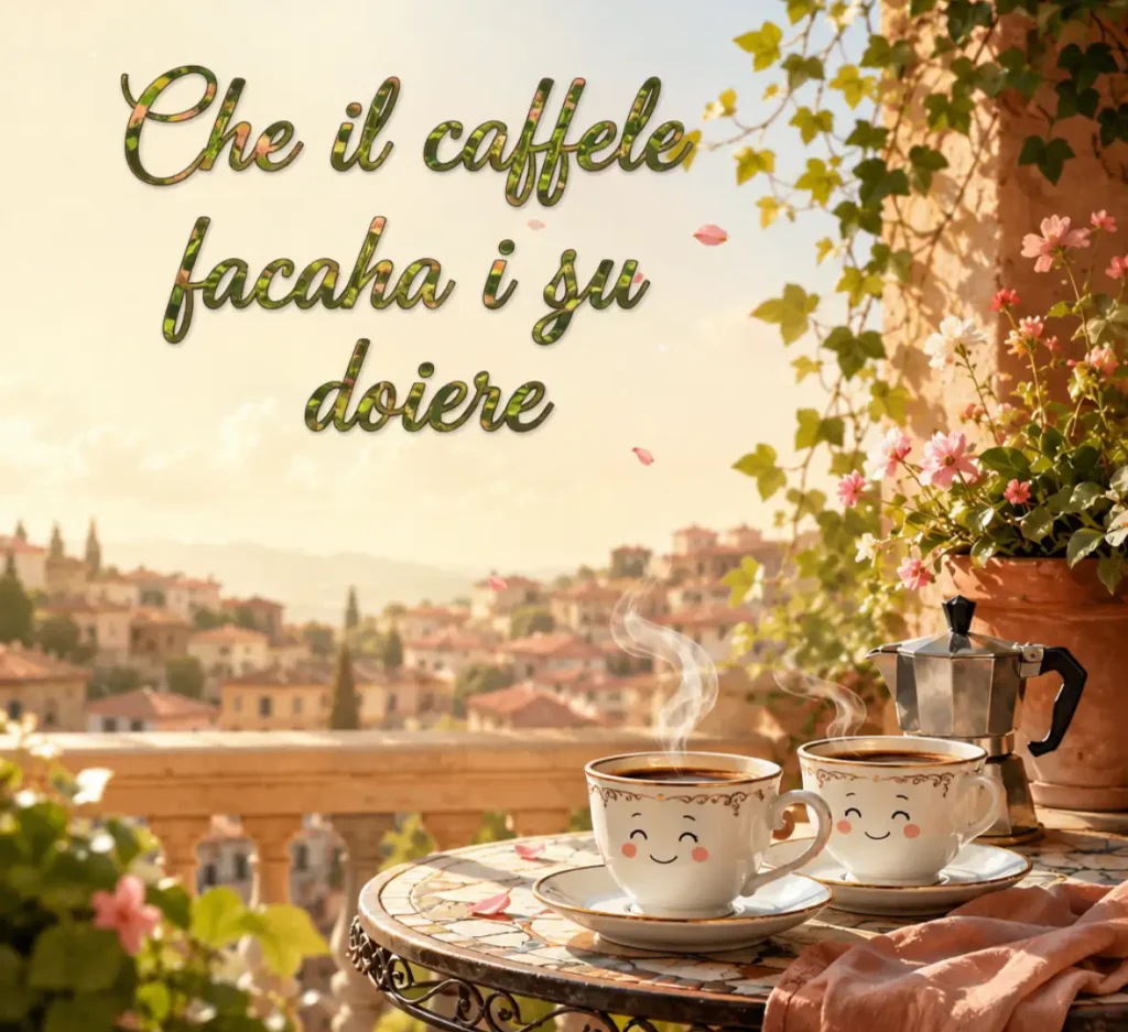 Augurio di buon lunedì accompagnato da una tazza di caffè