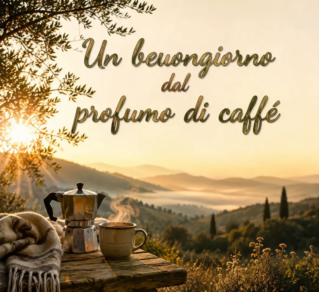 Buon lunedì con caffè fumante e un dolce risveglio