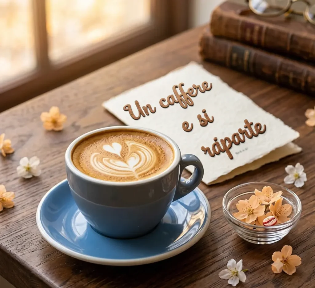 Immagini di buon lunedì con una tazza di caffè