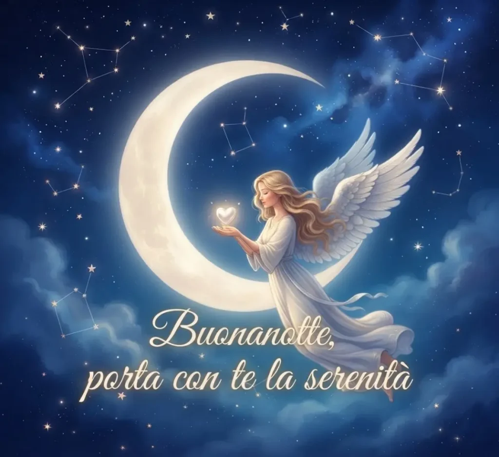 Cuore luminoso nella notte stellata.