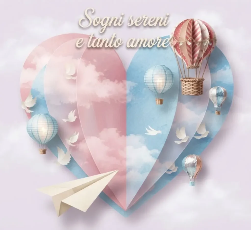 Cuore innamorato per augurare la Buonanotte.