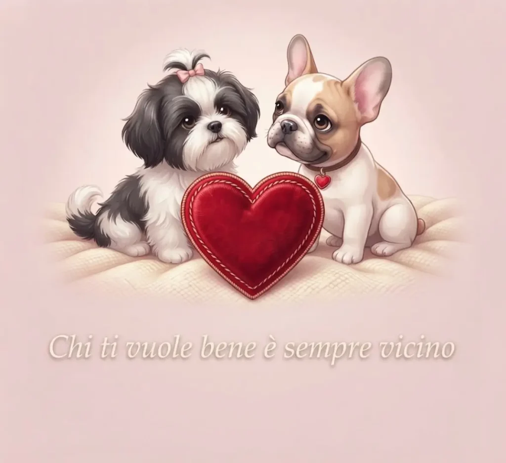 Buonanotte romantica con cuore d’amore