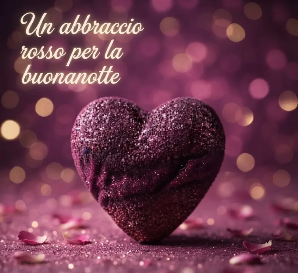 Cuore luminoso nella notte romantica