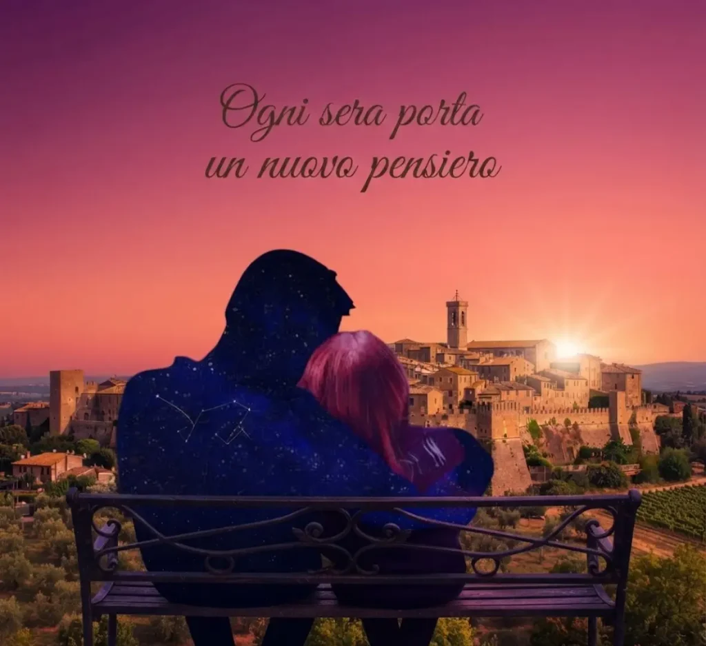 Coppia innamorata di notte