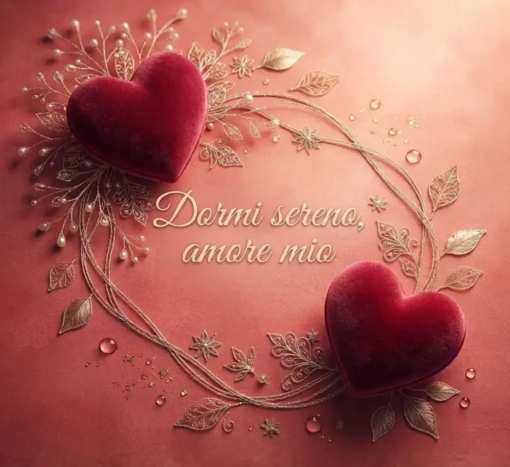 Cuori luminosi di buonanotte romantica