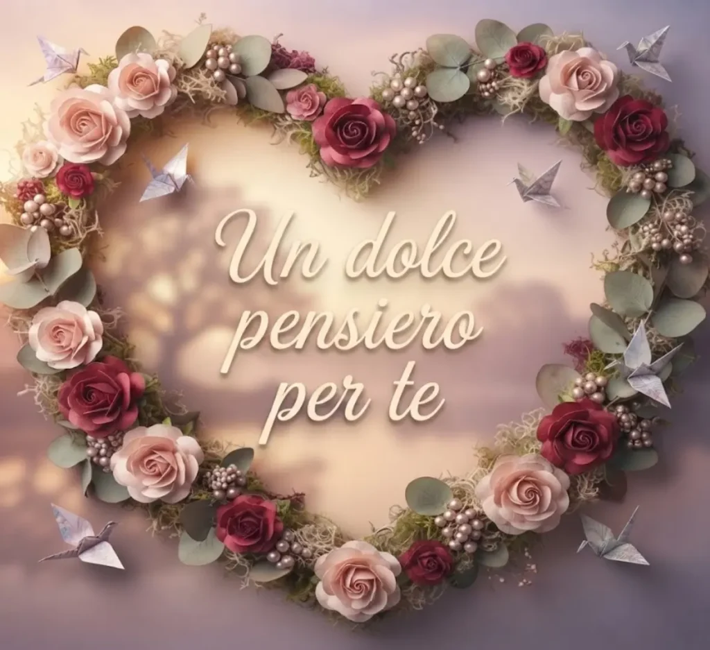 Buonanotte con il cuore e fiori.