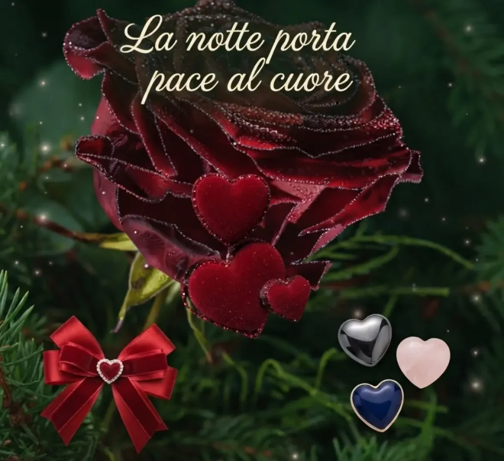 Cuore e fiori per una dolce Buonanotte.
