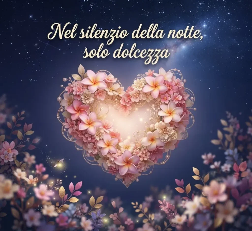 Immagine tenera di Buonanotte floreale.