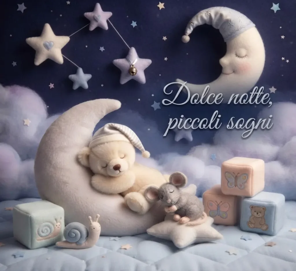Luna con animali teneri