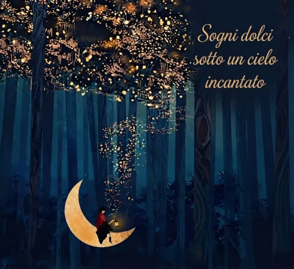 Buonanotte con luna e stelle