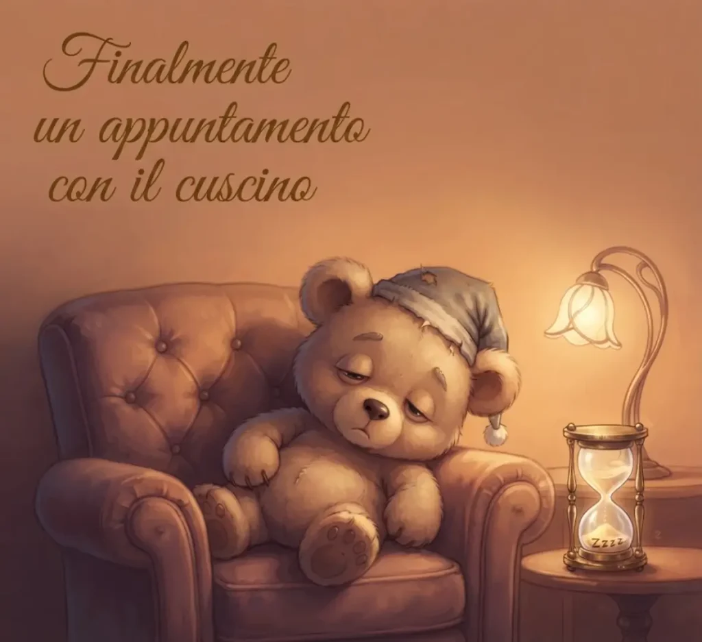 Orsetto buffo con augurio di buonanotte