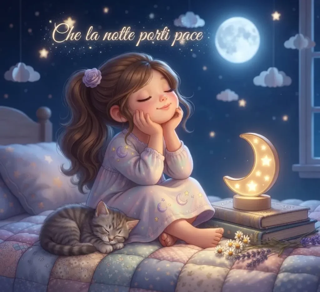 Orsetto con cuscino e frase buonanotte