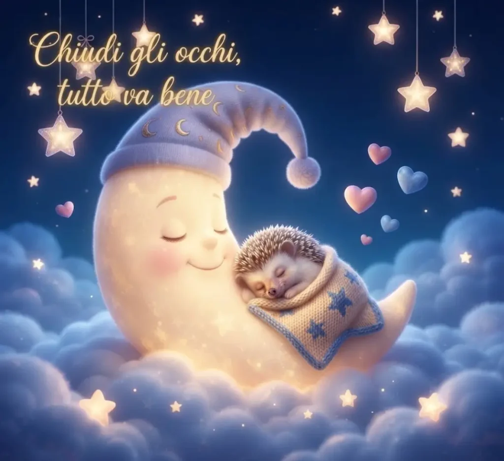 Notte tranquilla con augurio di sogni dolci