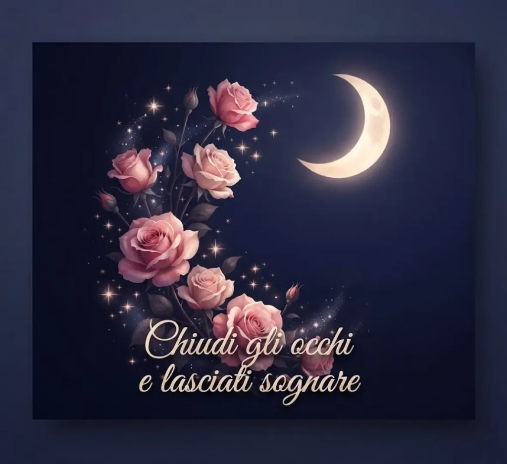 Notte magica con luna e stelle