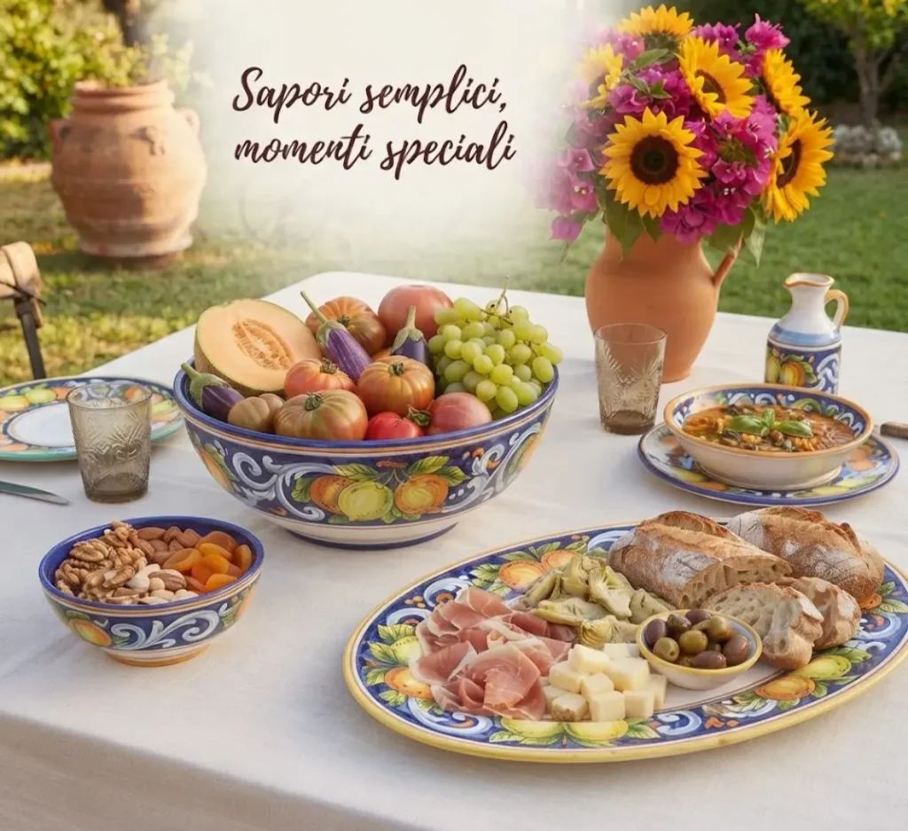 Pranzo gustoso con cibo e augurio Buon Pranzo