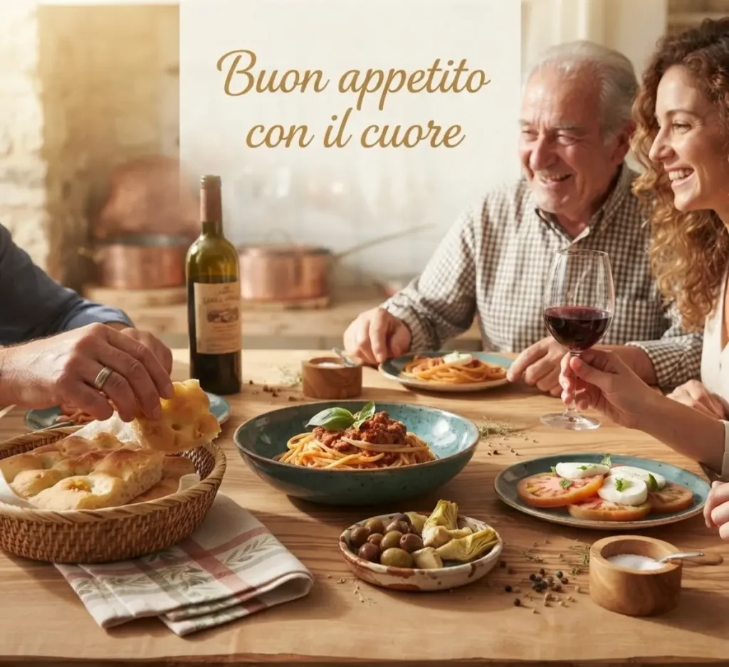 Cartolina Buon Pranzo romantica