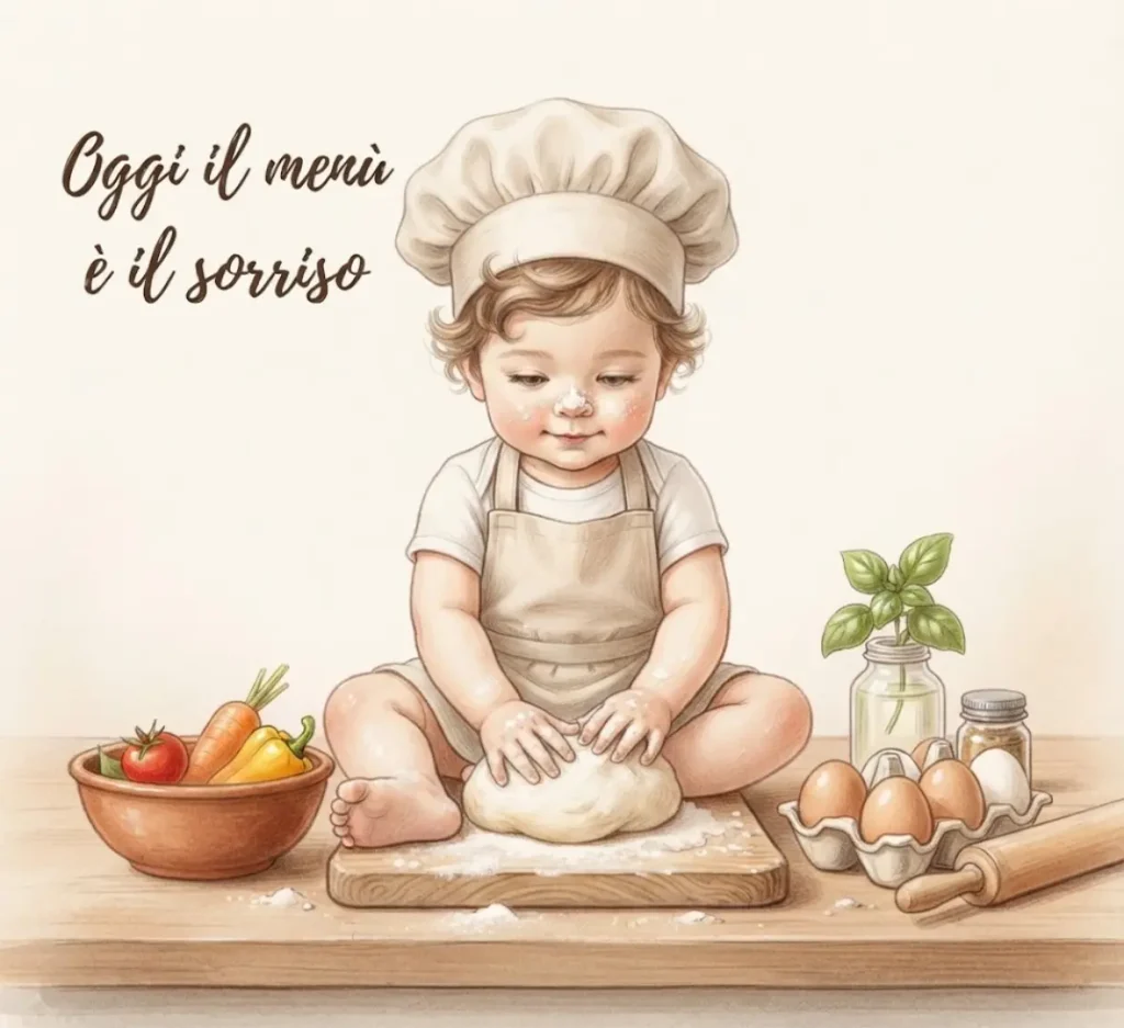 Immagine pranzo con messaggio divertente