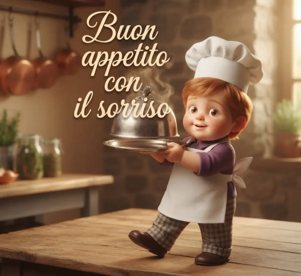 Augurio Buon Pranzo con frase dolce