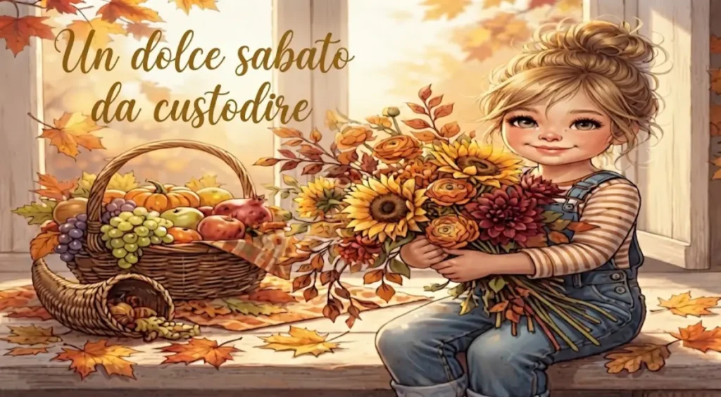 Buon Sabato con fiori e colori vivaci