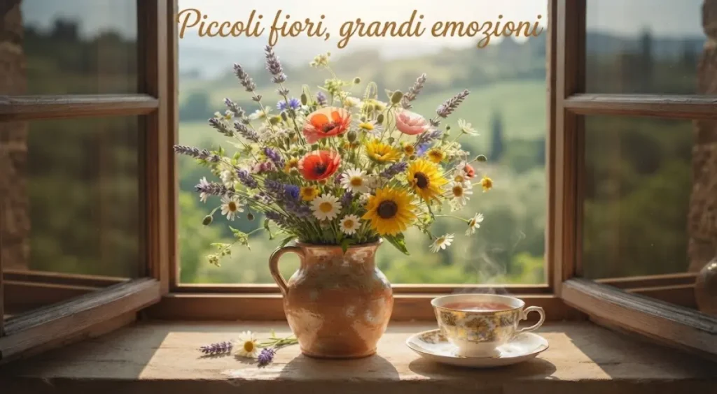 Immagine sabato con fiori e sfondo allegro