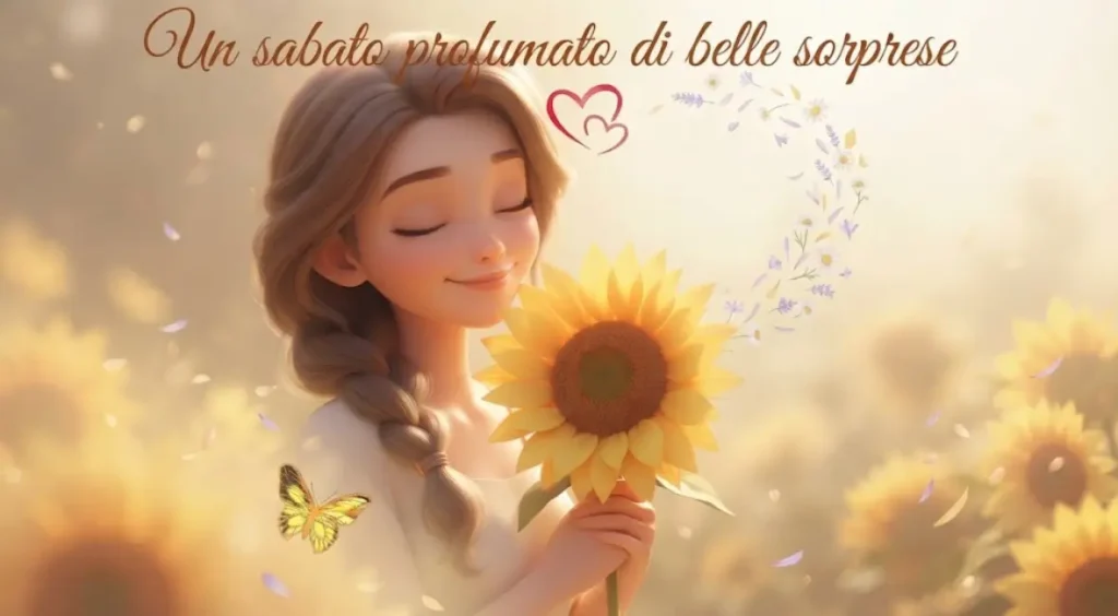 Buon Sabato con decorazioni floreali