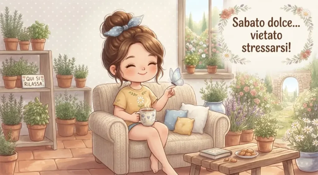 Buon Sabato con sorriso e allegria