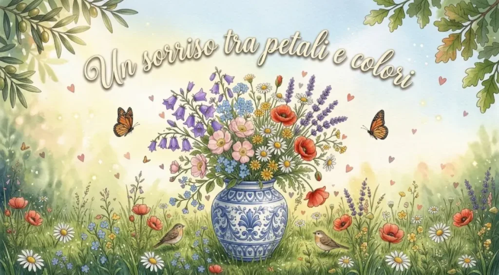 Buona Domenica con bouquet di fiori