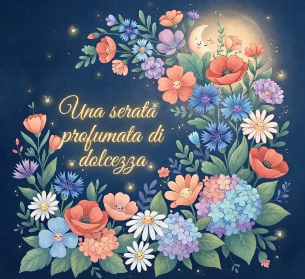 Immagini di buona serata con fiori
