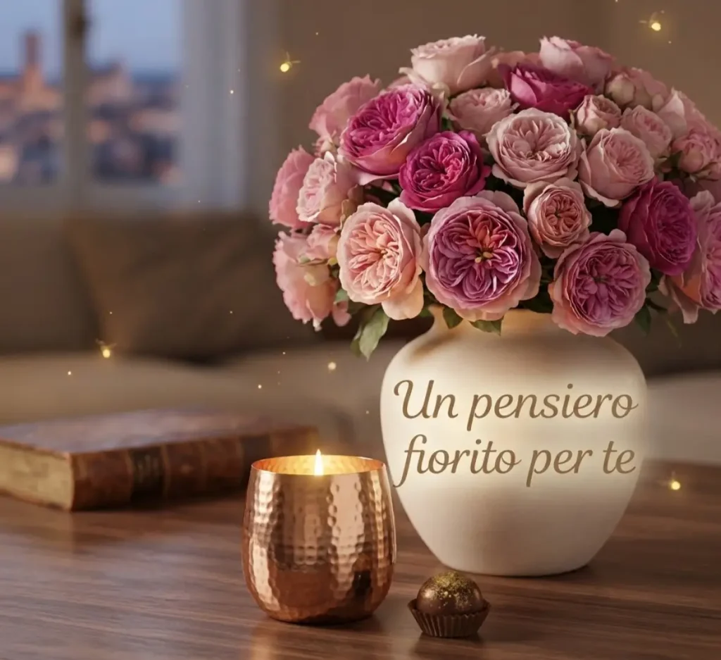 Buona serata con fiori colorati