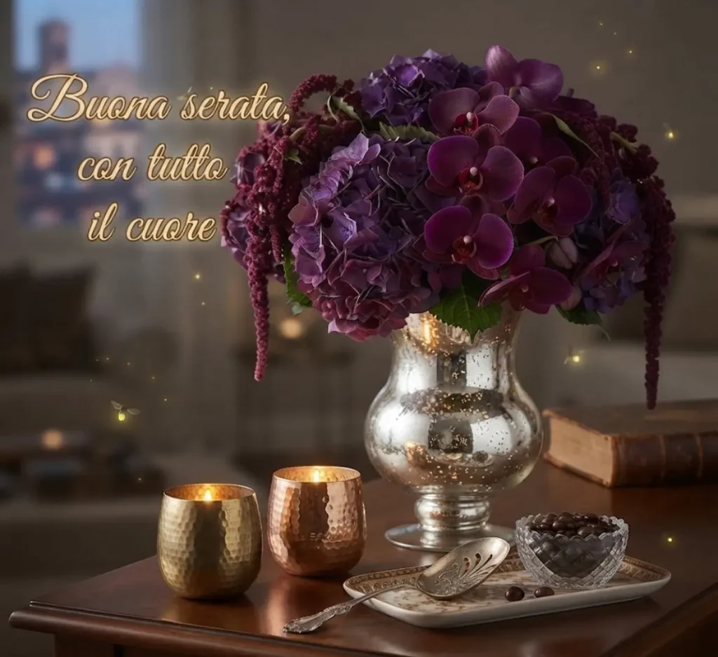 Immagine serale con fiori delicati