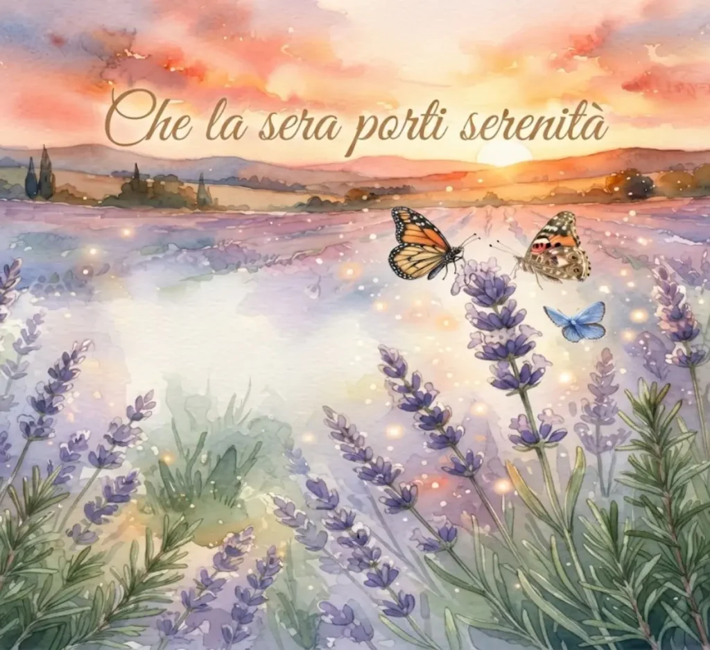 Immagine di buona serata con rose