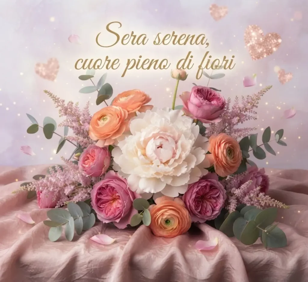Immagine di buona serata floreale
