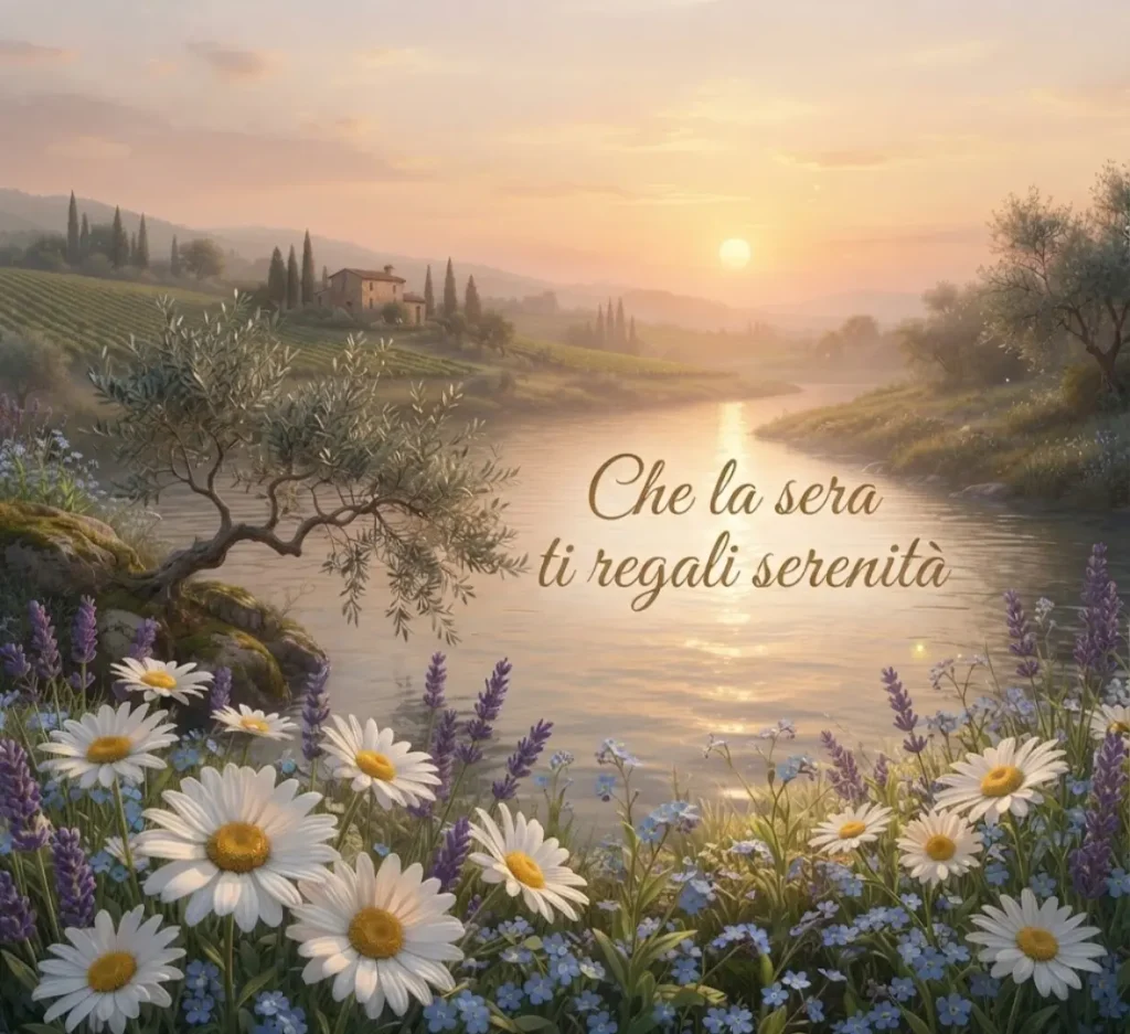 Buona serata con frase dolce e affettuosa