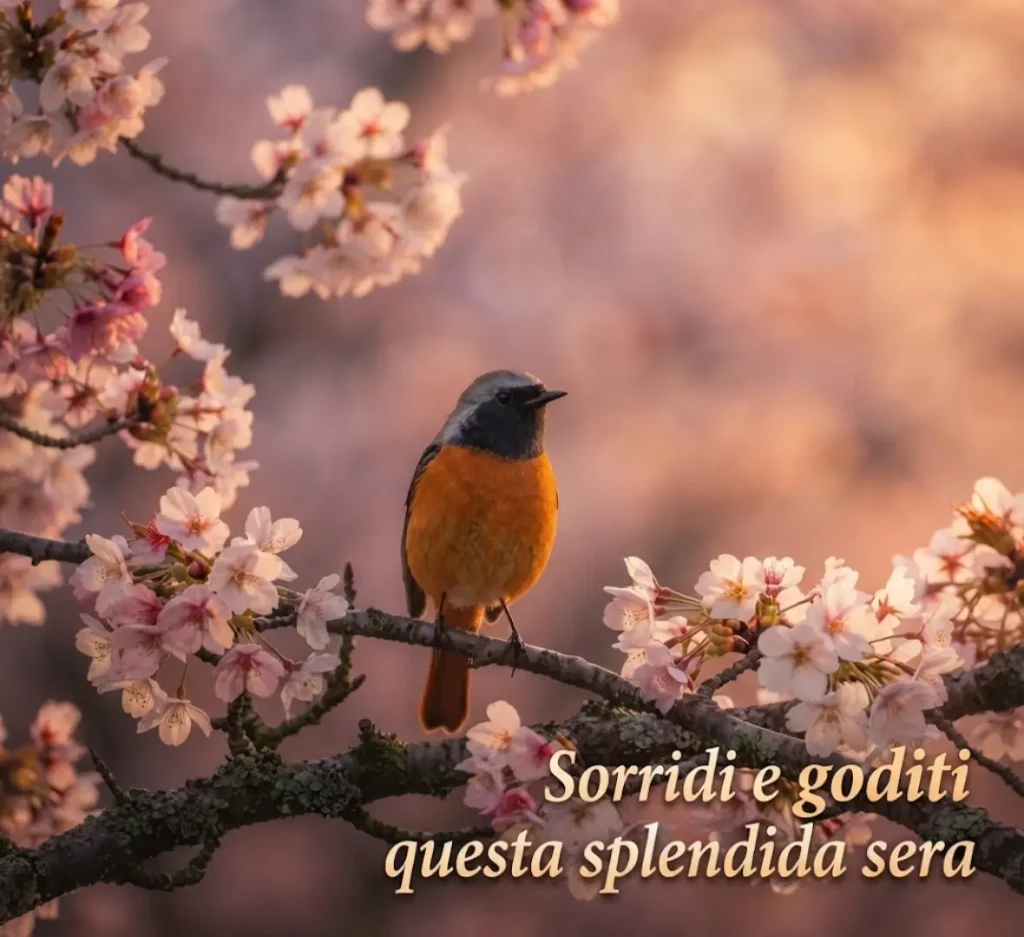Immagine serale con frase tenera