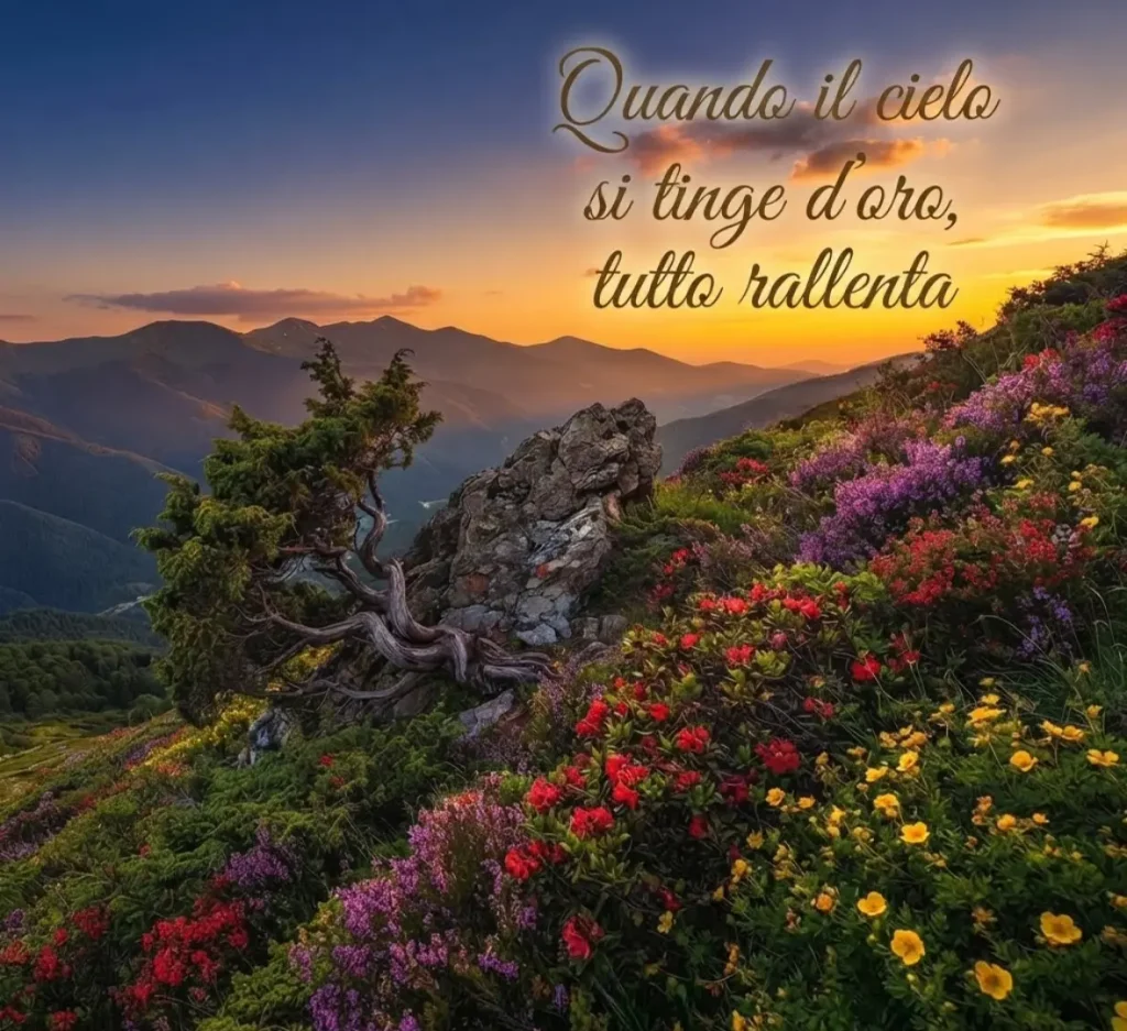 Buona serata tra fiori e tramonti