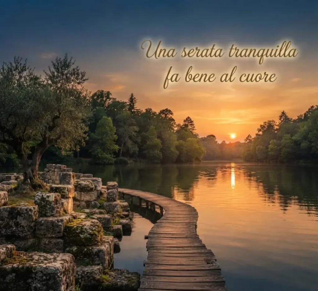 Immagine serale con paesaggio naturale