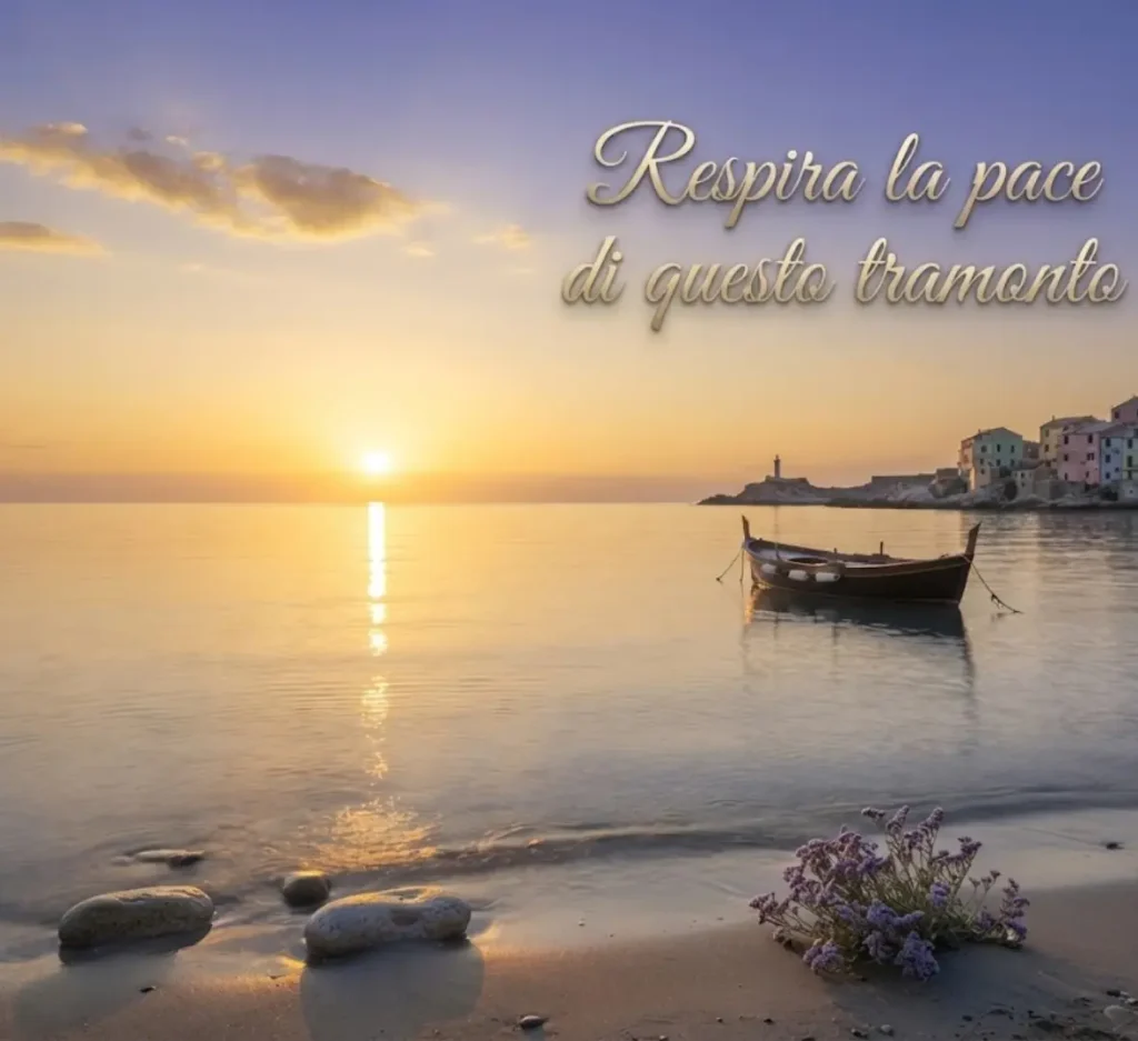 Immagine di buona serata con paesaggio