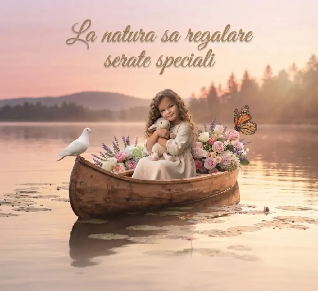 Buona serata con tramonto sul mare