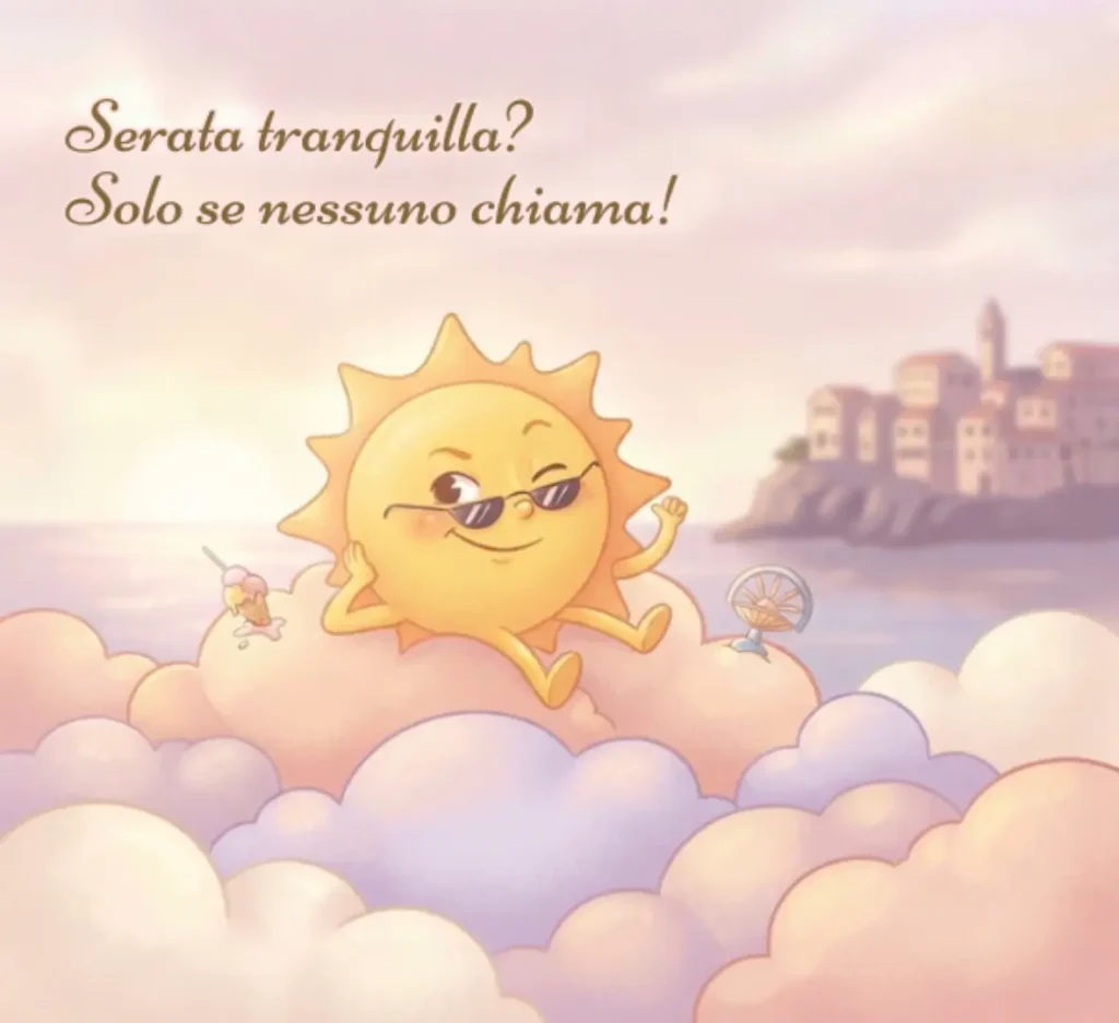 Buona serata con frase divertente