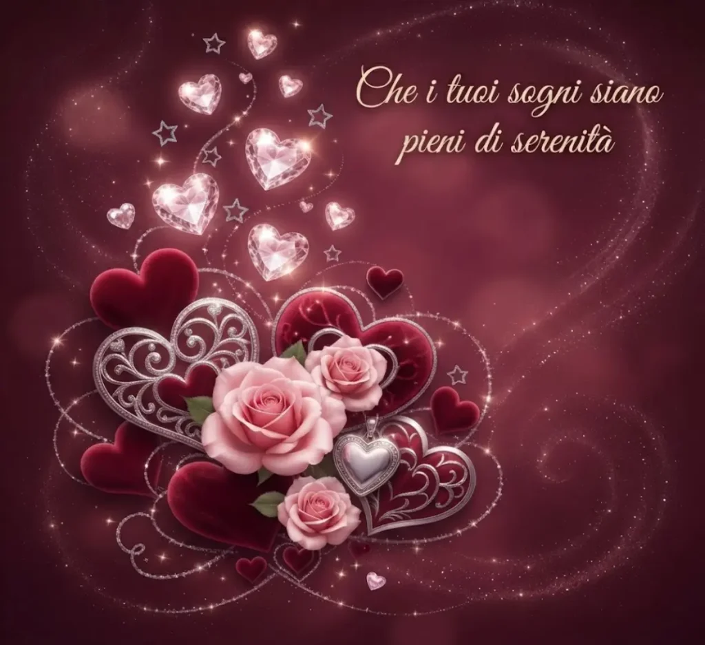 Bella immagine notturna con cuore d’amore.
