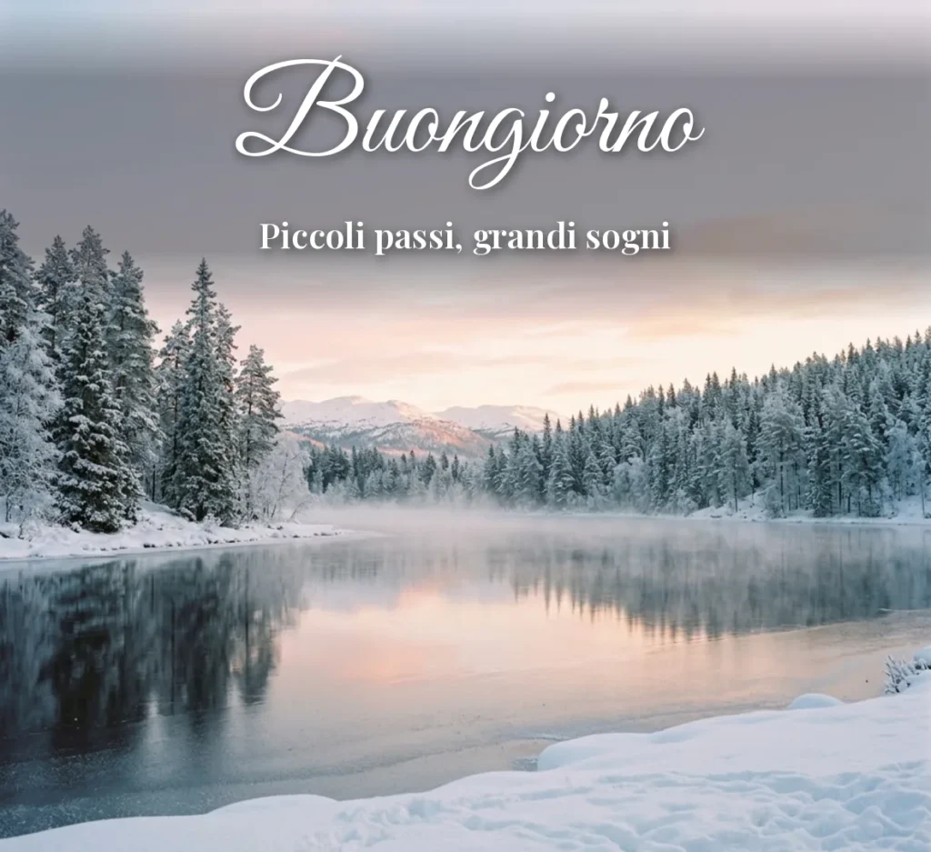 Lago ghiacciato con riflesso dell'alba