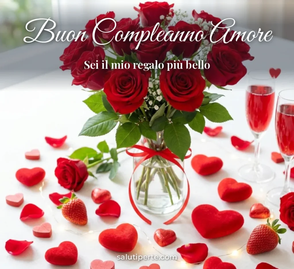 Rose rosse e cuori