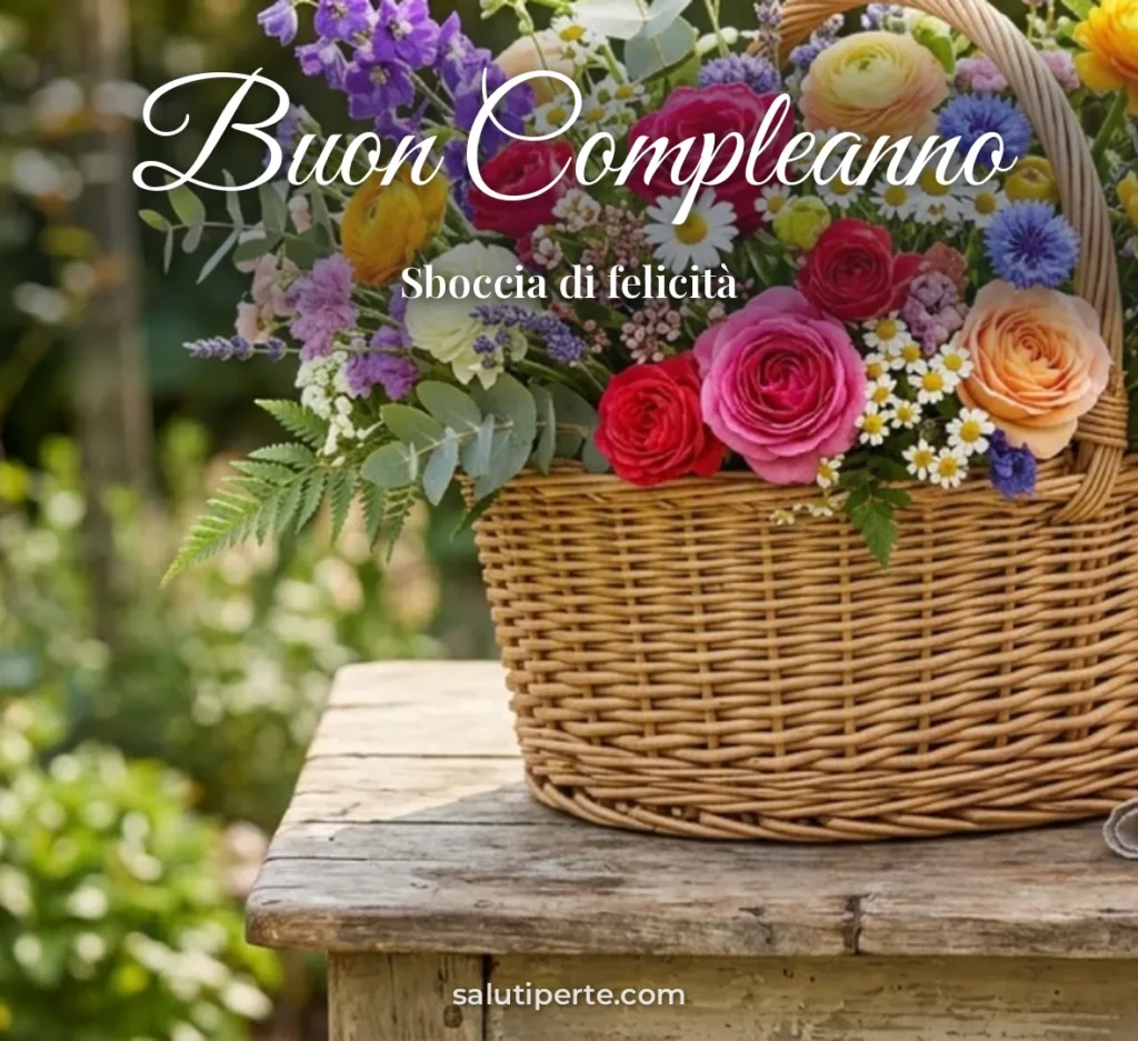 Cesto di fiori colorati
