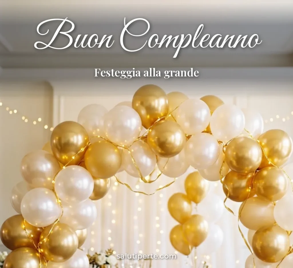 Palloncini dorati e luci