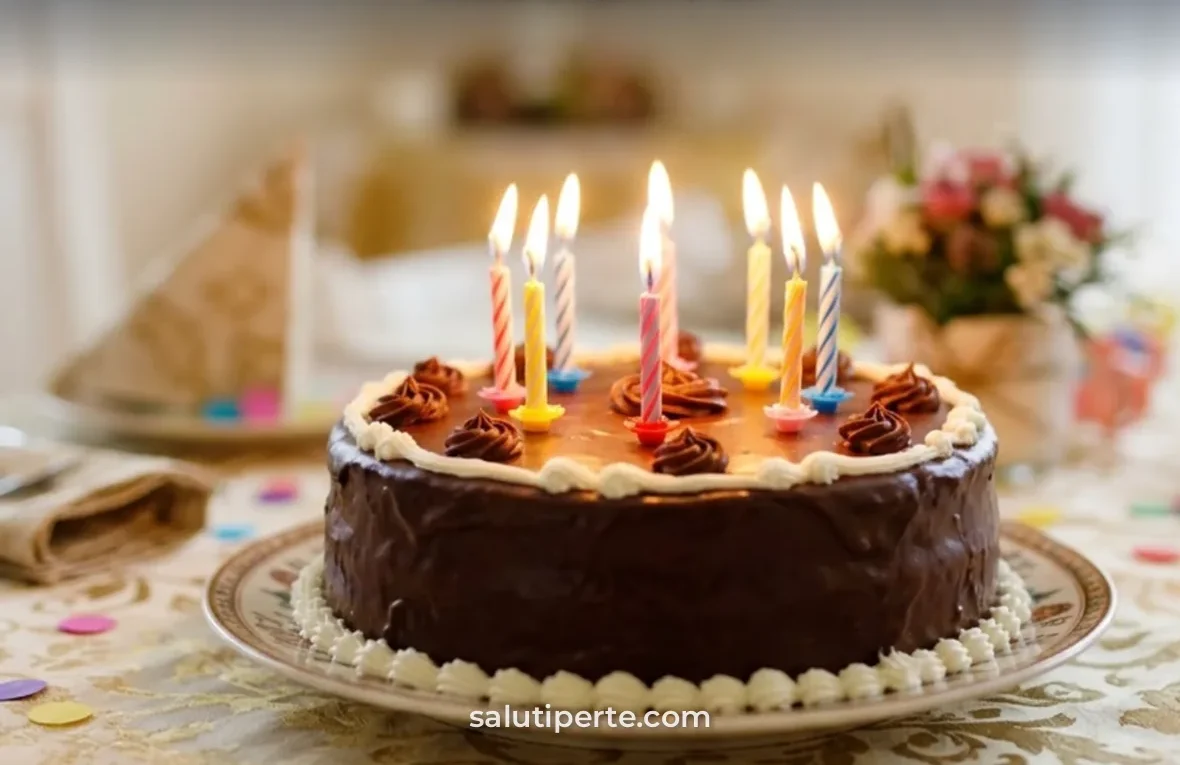 Torta con candeline accese