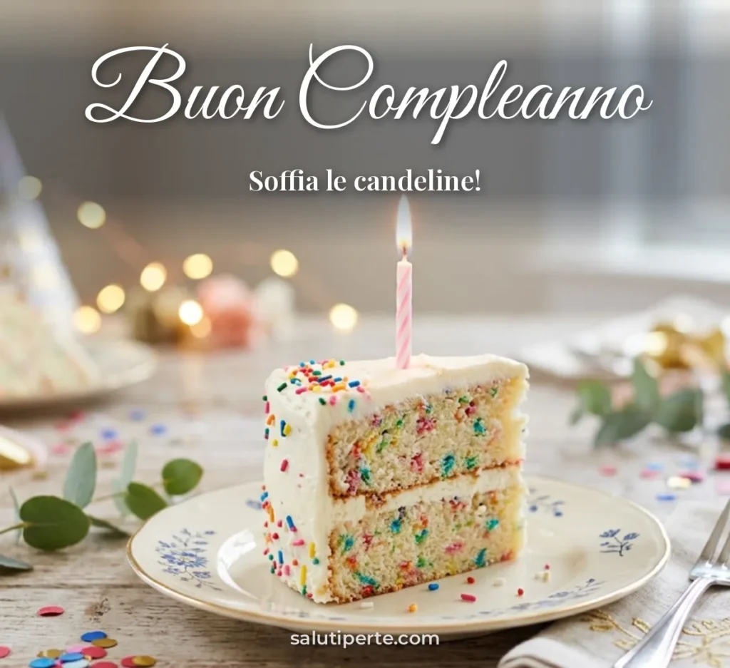 Fetta di torta e candelina