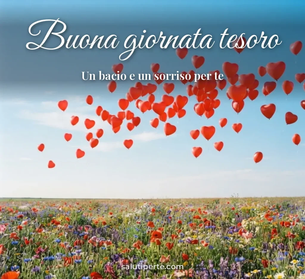 Palloncini a cuore nel cielo
