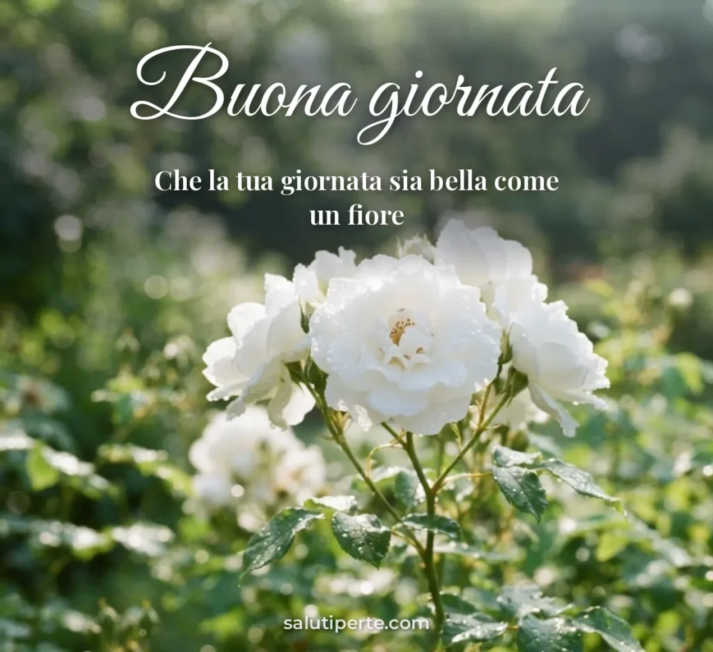 Rose bianche con gocce di rugiada