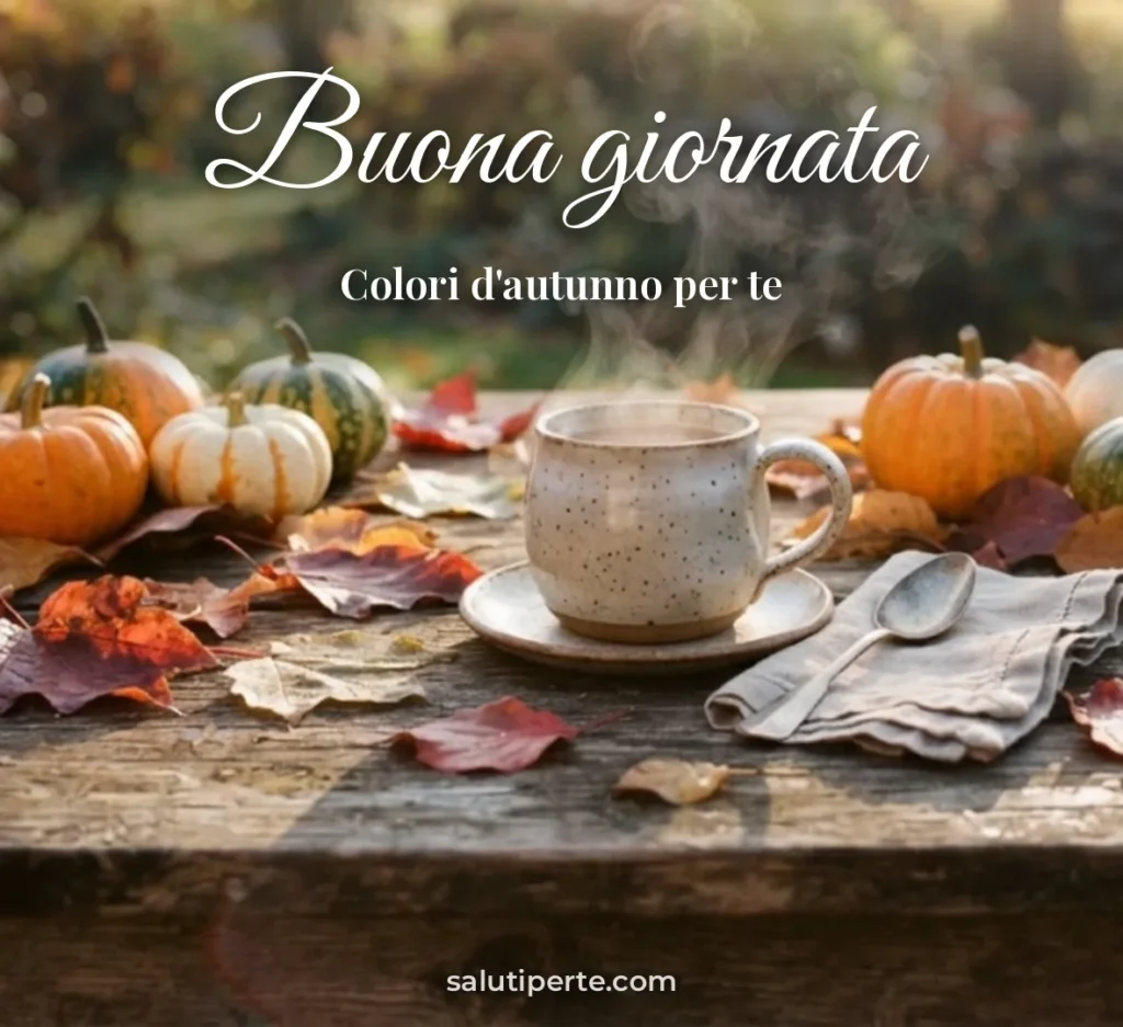 Foglie d'autunno e tazza calda