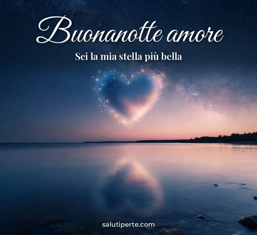 Cuore di stelle nel cielo notturno